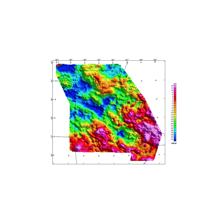 Colorful gravity anomaly map